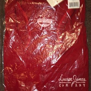 NIP L Red racerback Lauren James